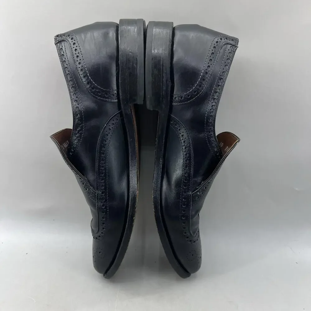 Allen Edmonds Sapienza Wingtip Loafers Men Size 10 D Black Leather Brogue Shoes